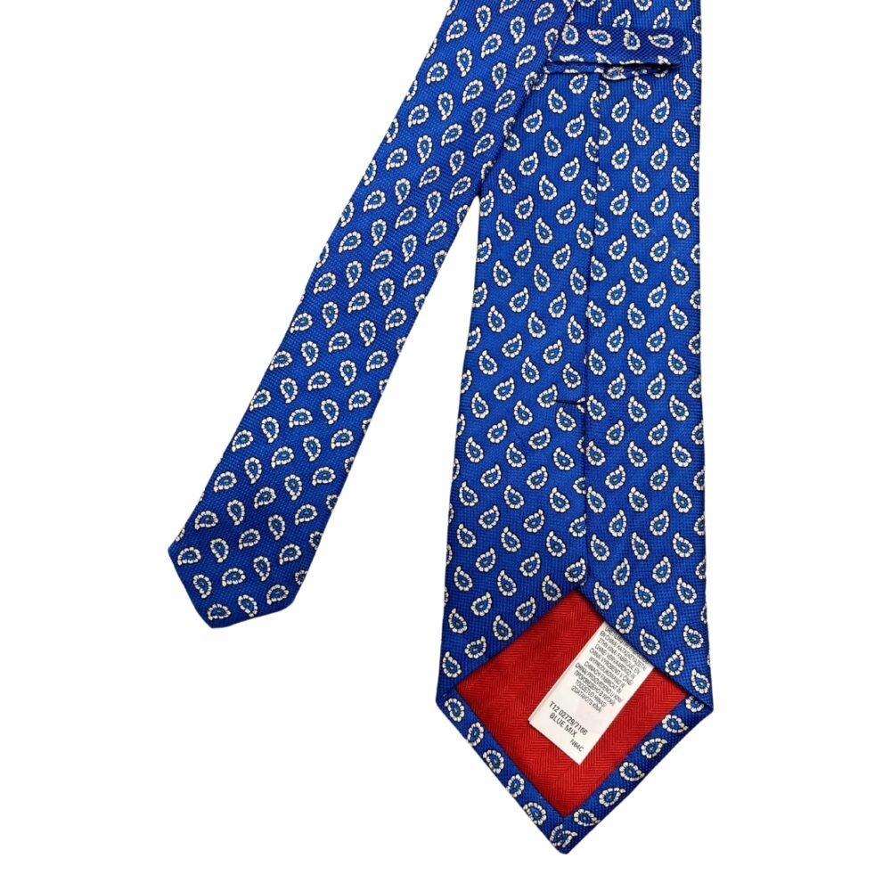 Pure Silk Popping Blue Mini Paisley Pattern Men's Tie