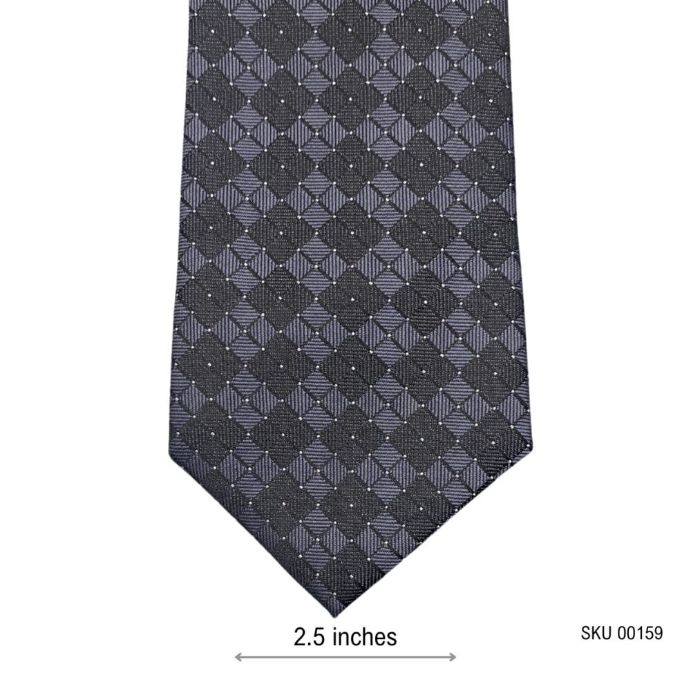 Dazzling Black Gray Modern Geometric Pattern Men's Tie