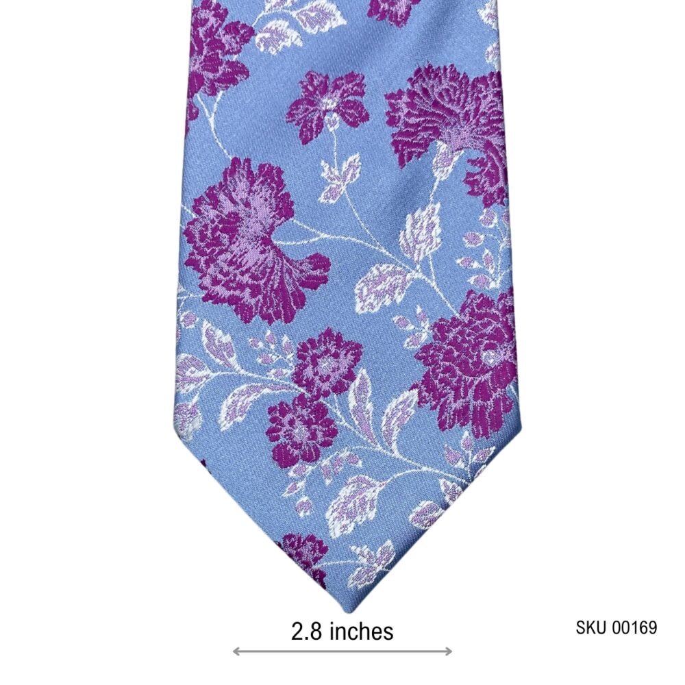 Taylor & Wright Light Blue Pink Floral Pattern Men's Tie