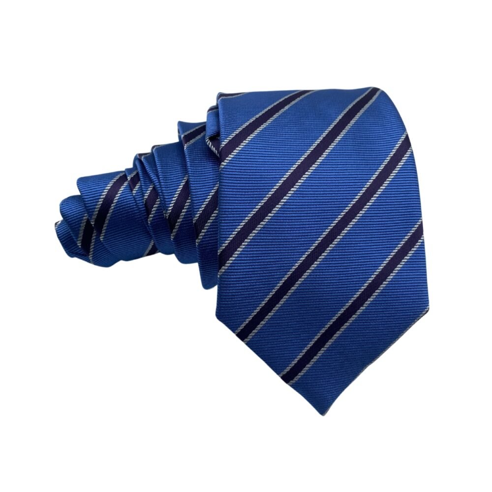 George Elegant Blue Men's Tie with Dark Stripes
