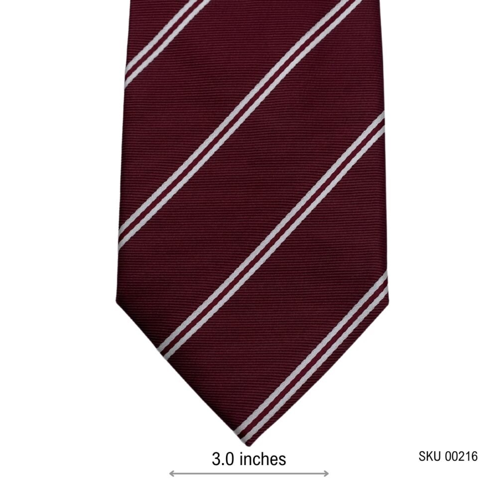 F&F Royal Maroon Stripes Pattern Men's Tie