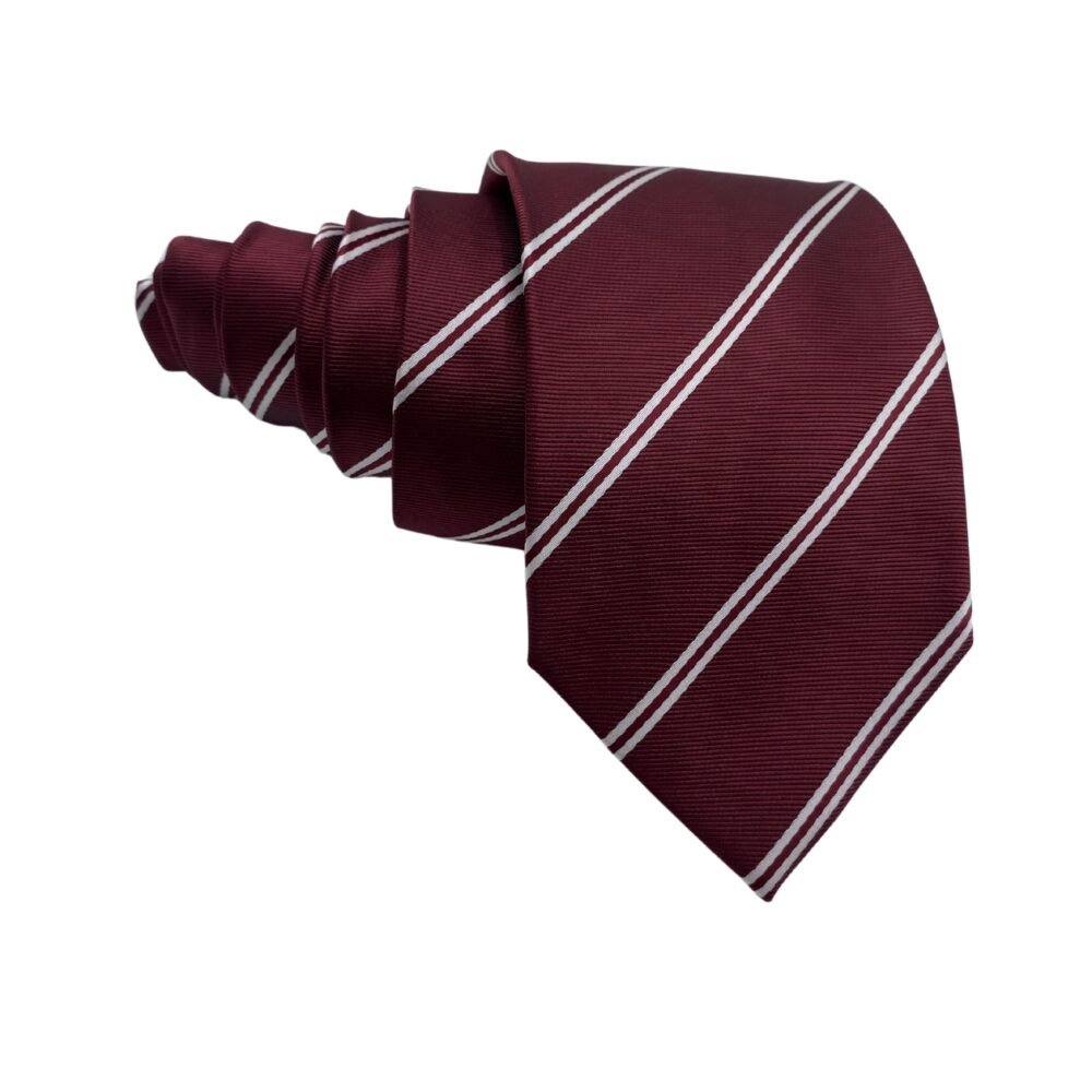 F&F Royal Maroon Stripes Pattern Men's Tie