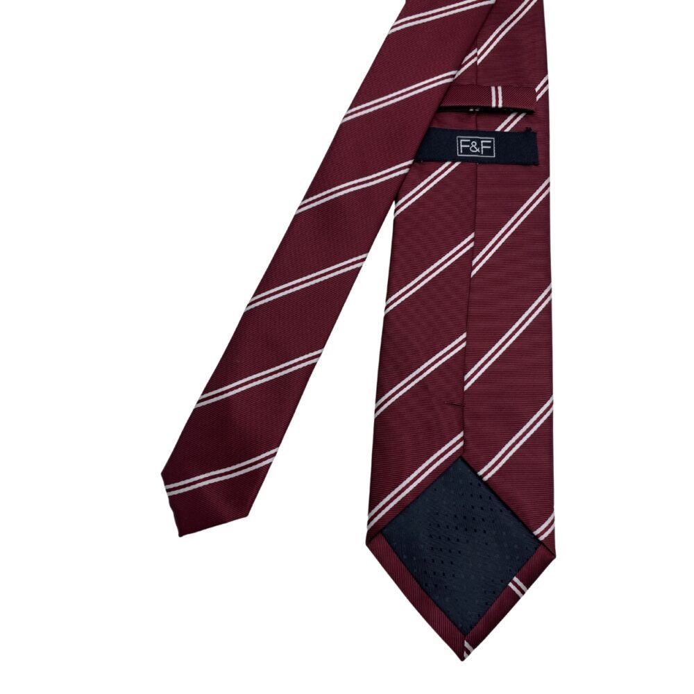 F&F Royal Maroon Stripes Pattern Men's Tie