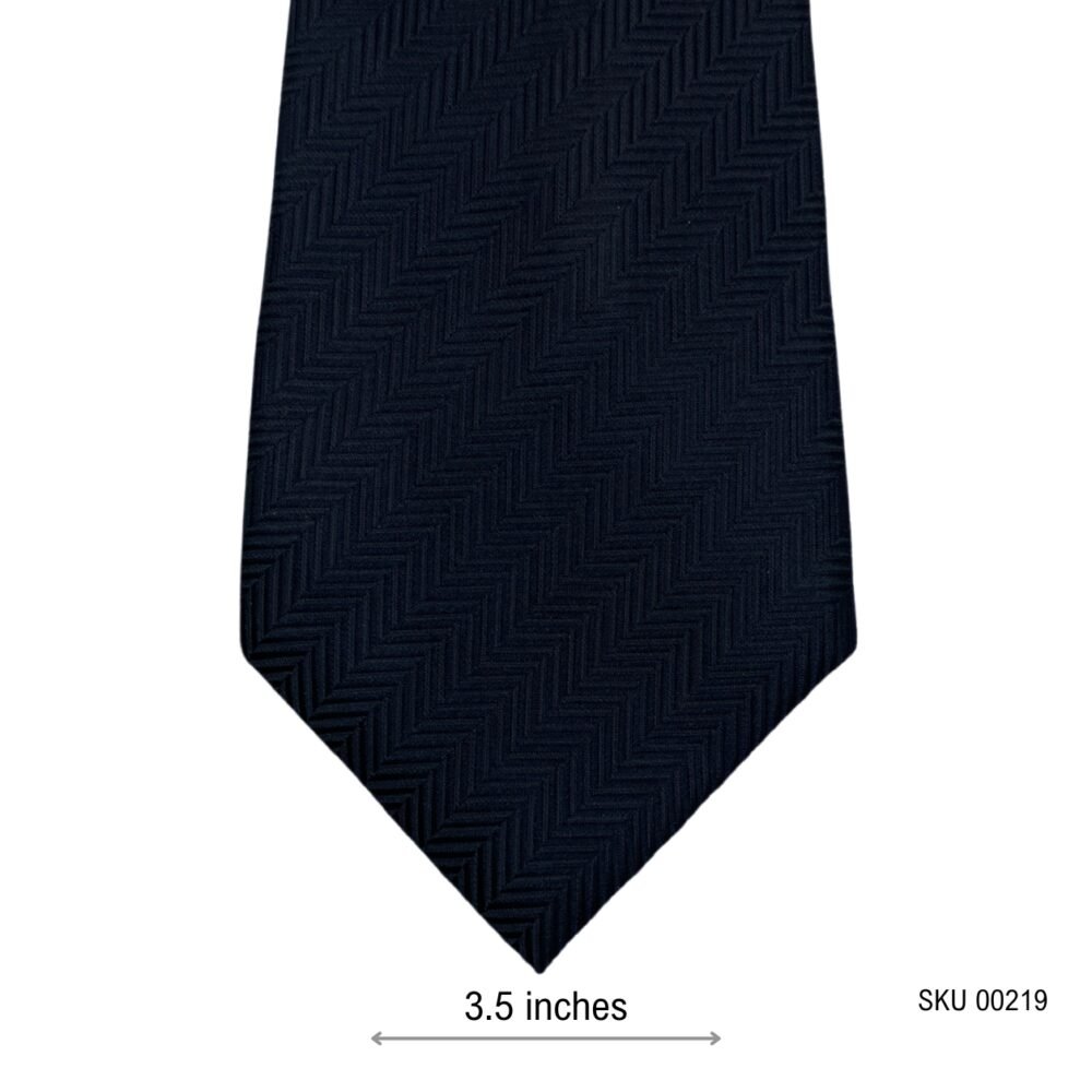 Black Self Textured Geometric Pattern Men's Tie by TU