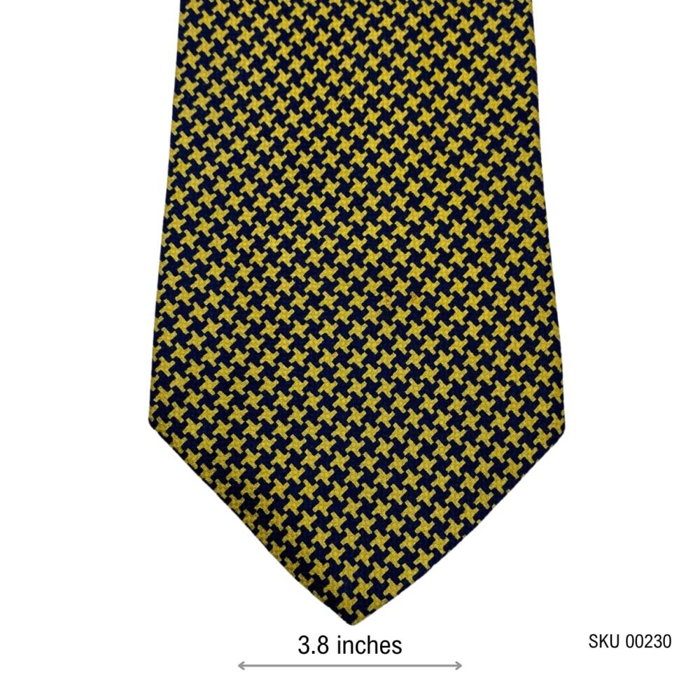 Marks & Spencer Pure Silk Yellow Geometric Pattern Men's Tie