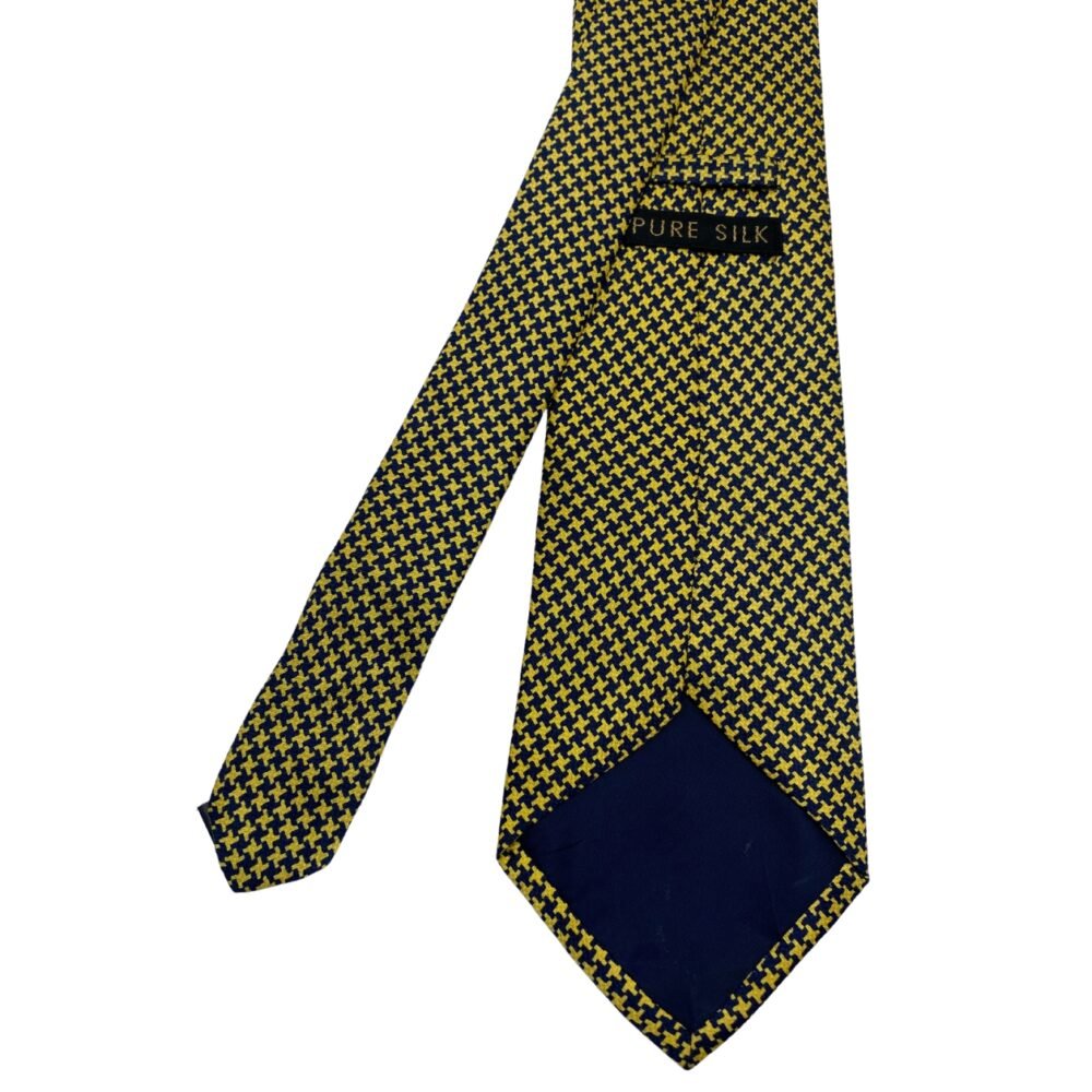 Marks & Spencer Pure Silk Yellow Geometric Pattern Men's Tie