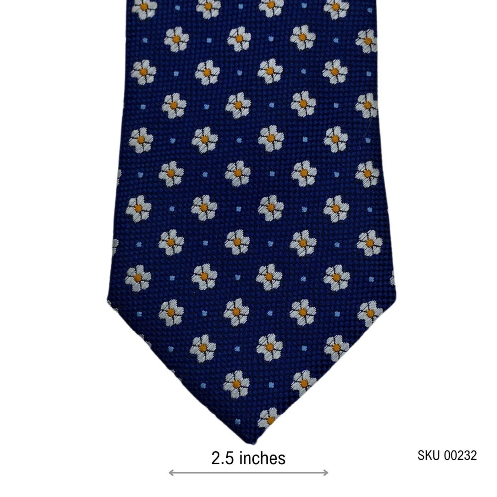 Blue Mini Floral Pattern Men's Tie
