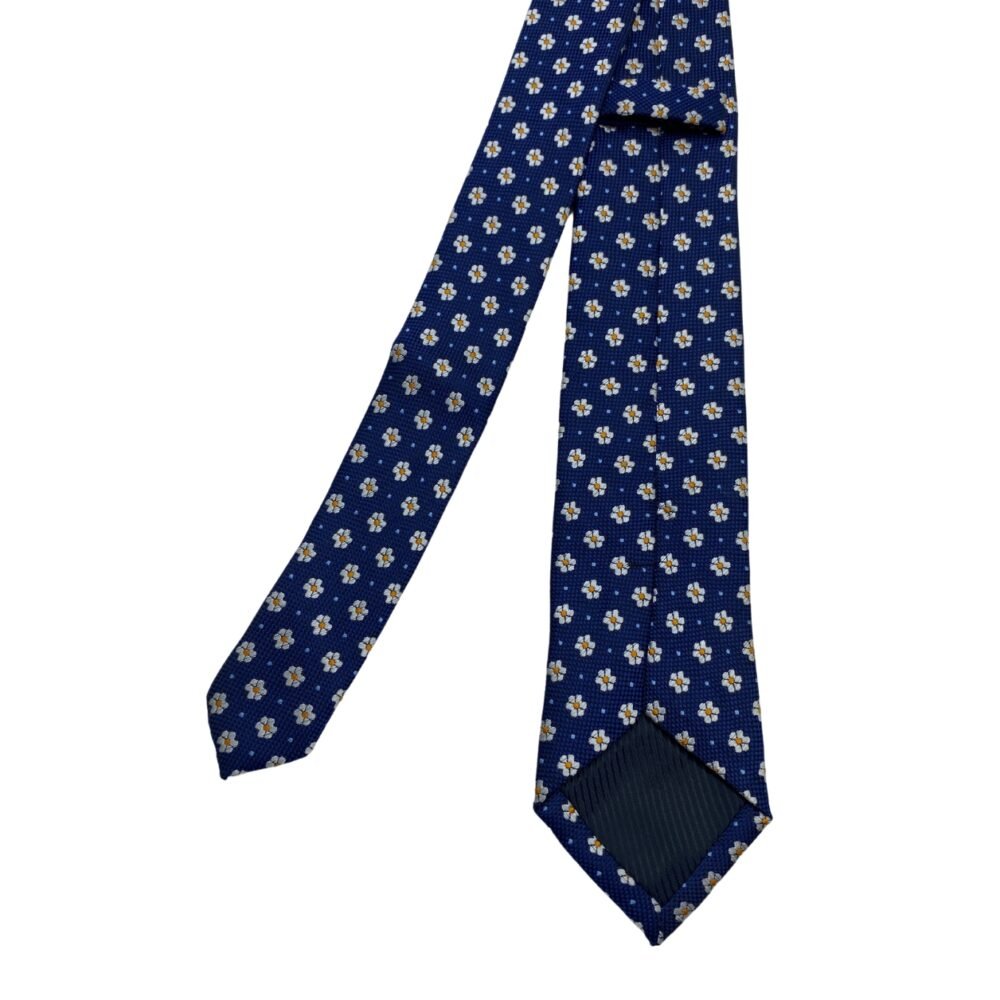 Blue Mini Floral Pattern Men's Tie