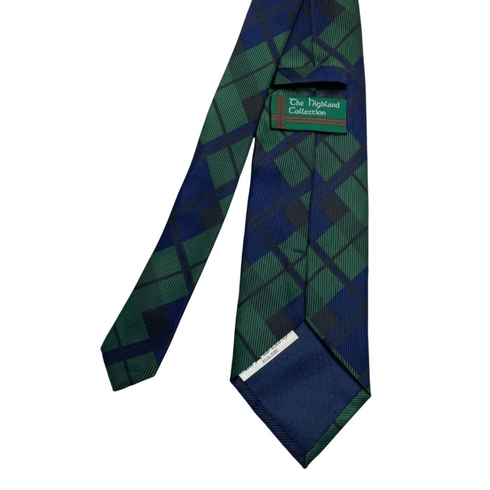 Dark Blue and Green Plaid Pattern Men's Tie by The Highland Collection